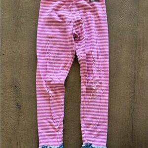 Matilda Jane Pink and White Striped Leggings